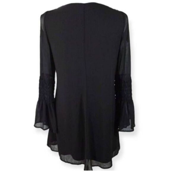 SEQUIN HEARTS BLACK BELL SLEEVE DRESS SZ.S EUC. - Picture 5 of 8